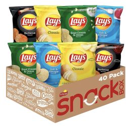 Lay's Potato Chips, 4 Flavor Variety Pack, 1 oz Single Serve Bags, (40 Pack)